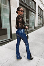 AMITY LEATHER PANTS [BLUE]