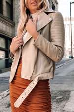 BYE BIKER JACKET [BEIGE]