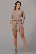 ANGELICA SHORTS SET [BROWN]