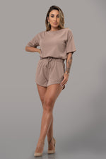 ANGELICA SHORTS SET [BROWN]