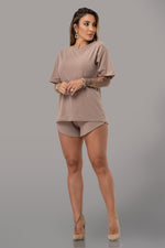 ANGELICA SHORTS SET [BROWN]