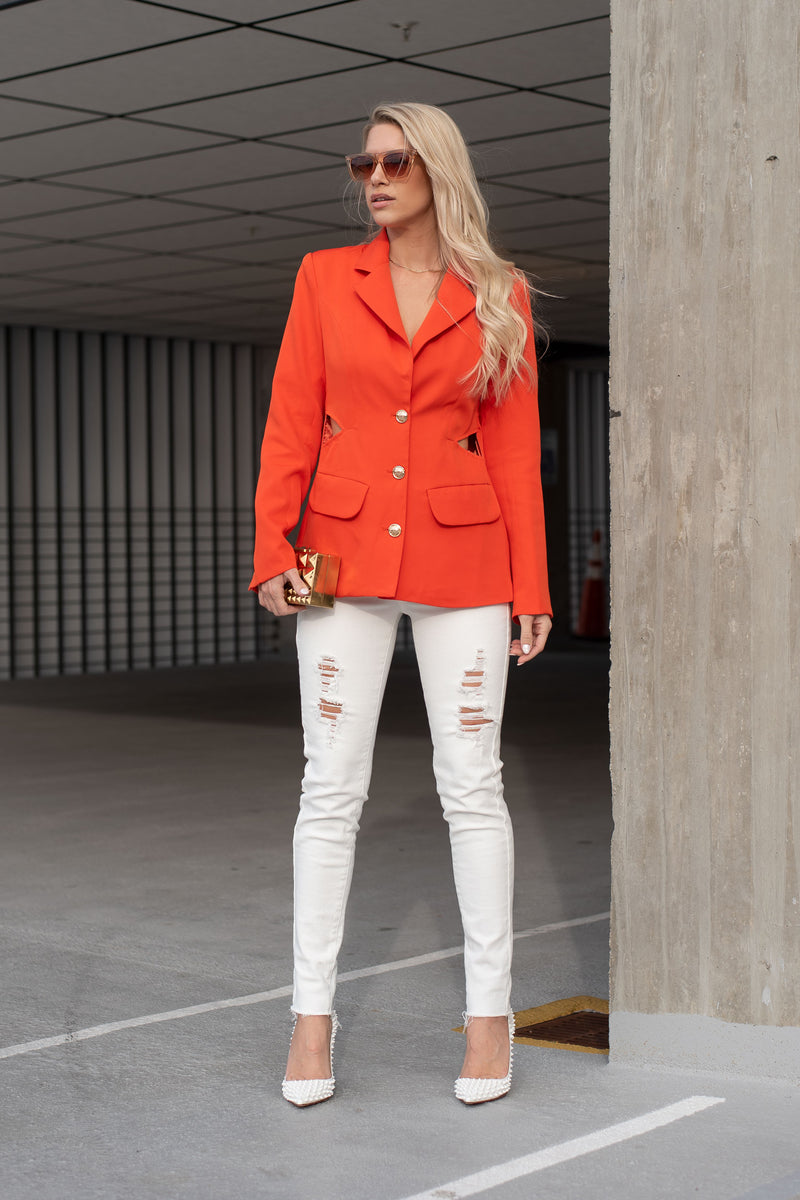AYAH BLAZER [ORANGE RED]