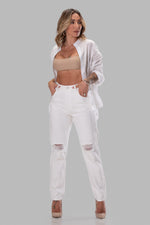 ARLEEN MOM JEANS [WHITE]