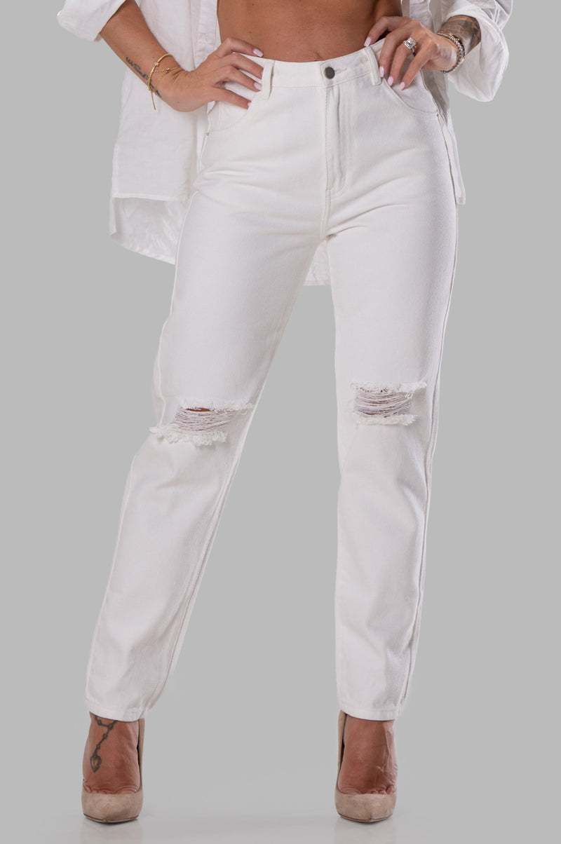 ARLEEN MOM JEANS [WHITE]