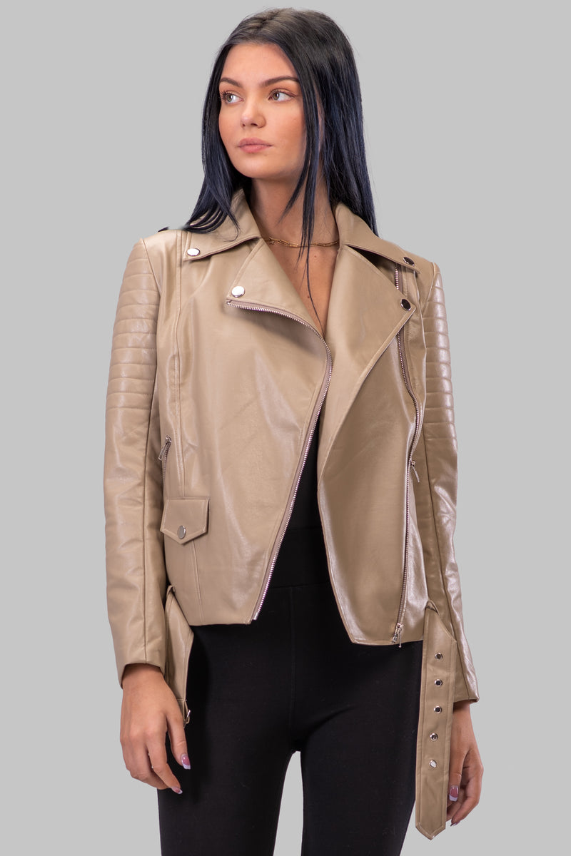 BYE BIKER JACKET [BEIGE]