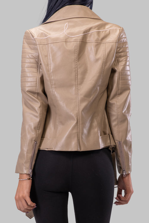 BYE BIKER JACKET [BEIGE]