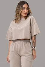 BYE CROPPED TEE [BEIGE]