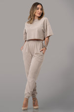 BYE CROPPED TEE [BEIGE]