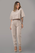 BYE CROPPED TEE [BEIGE]