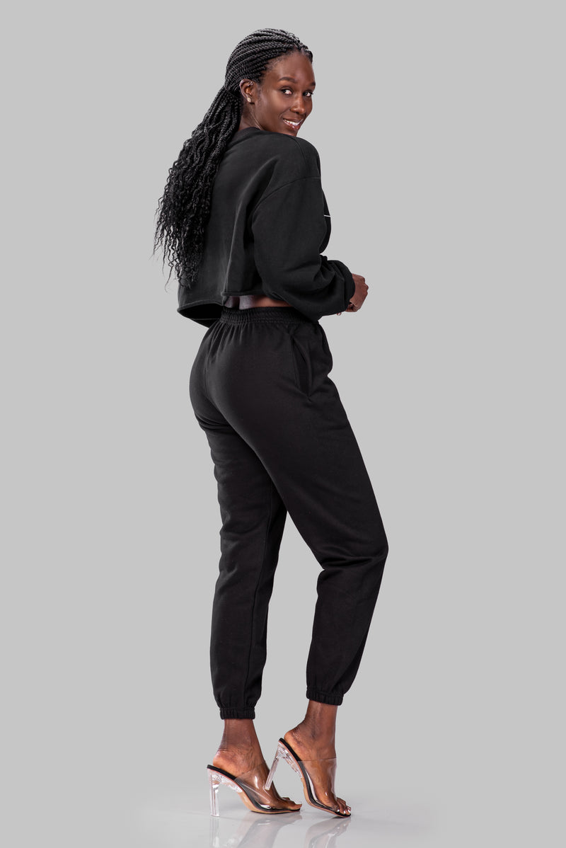 BYE CROPPED SWEATSHIRT [BLACK]