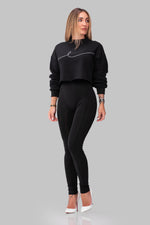 BYE CROPPED SWEATSHIRT [BLACK]