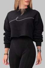 BYE CROPPED SWEATSHIRT [BLACK]