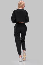 BYE CROPPED SWEATSHIRT [BLACK]