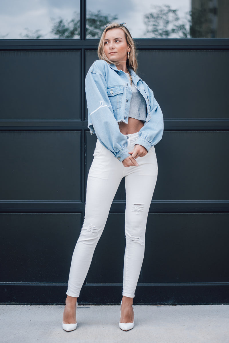 BYE CROPPED DENIM JACKET