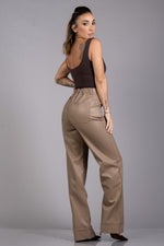 LYLE LEATHER PANTS [BROWN]