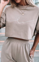 BYE CROPPED TEE [BEIGE]