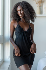 IMANI SLIP DRESS [BLACK]
