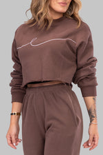 BYE CROPPED SWEATSHIRT [BROWN]