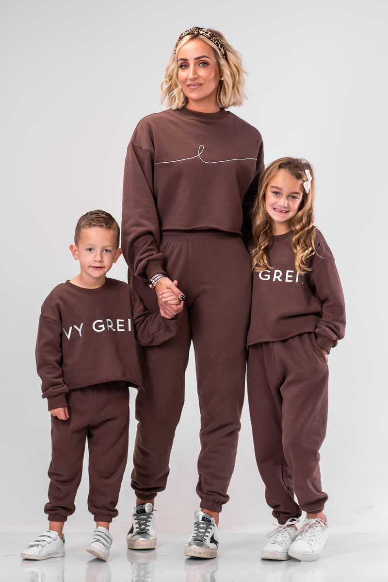 BYE CROPPED SWEATSHIRT [BROWN]