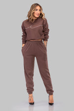 BYE CROPPED SWEATSHIRT [BROWN]