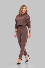 BYE CROPPED SWEATSHIRT [BROWN]