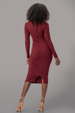 KATHY DRESS [BURGUNDY]