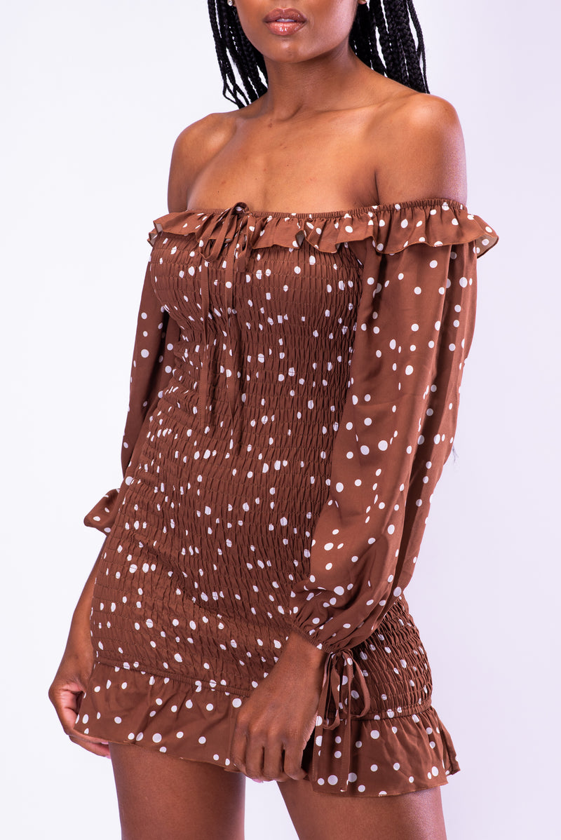 LINA DRESS [BROWN]