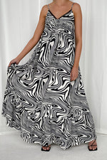 CELESTE DRESS [BLACK/WHITE]