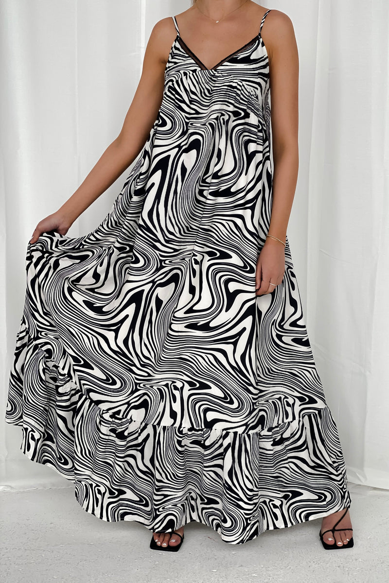 CELESTE DRESS [BLACK/WHITE]