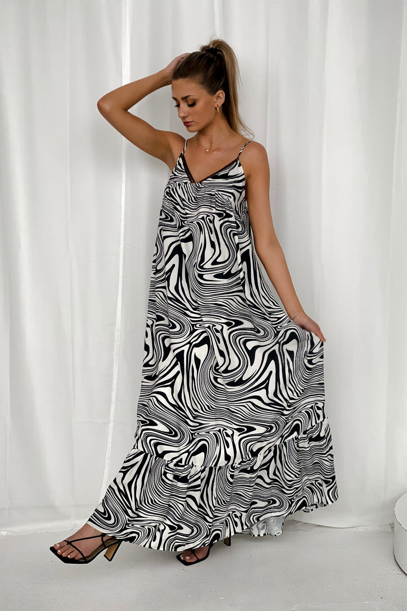 CELESTE DRESS [BLACK/WHITE]