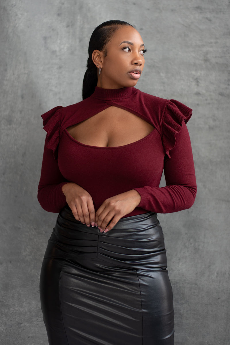 RAYDEN BODYSUIT [BURGUNDY]
