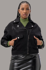 ROCHELLE DENIM JACKET [BLACK]