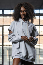 SAMORYA HOODIE DRESS [GRAY]