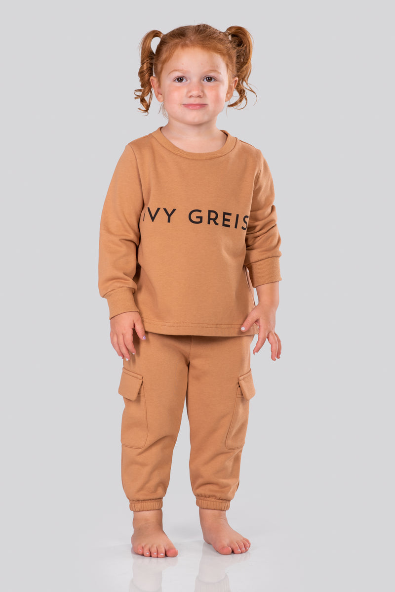 Tan jogger set sale