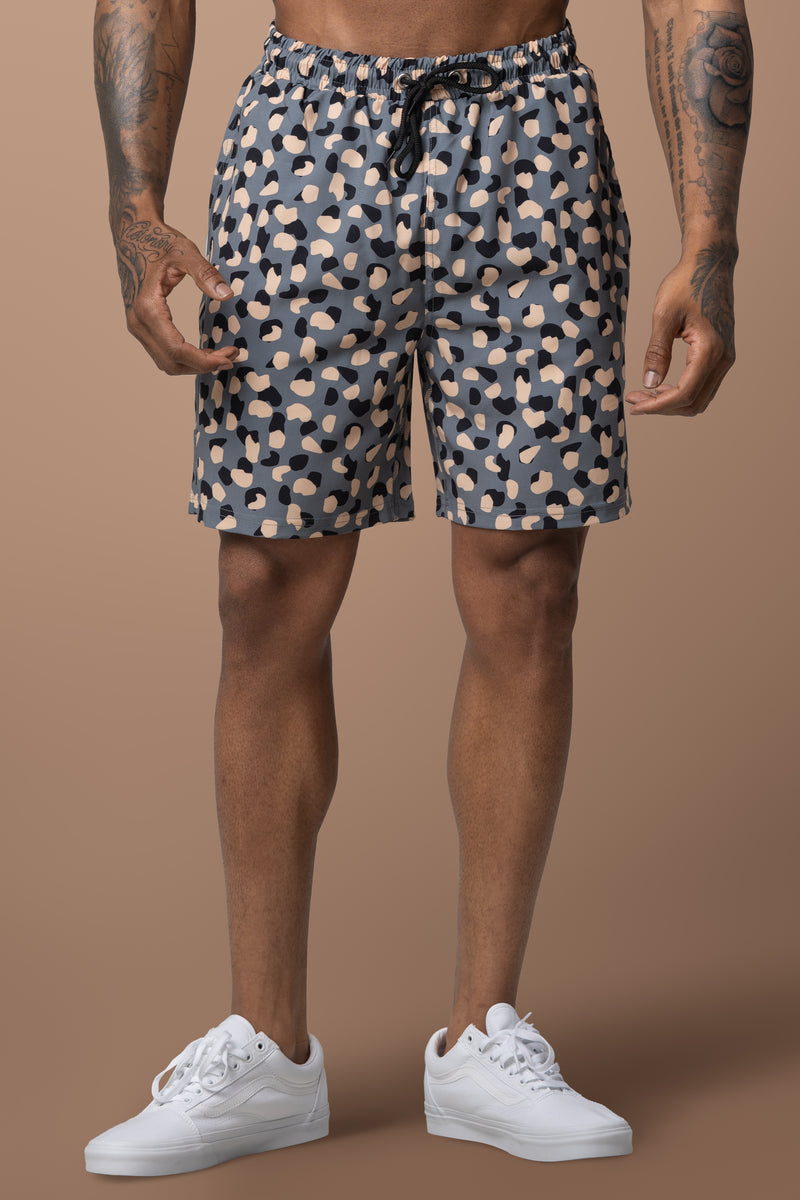 TRINIDAD SWIM SHORTS [BLUE LEOPARD]