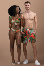 TRINIDAD SWIM SHORTS [ORANGE TROPICAL]