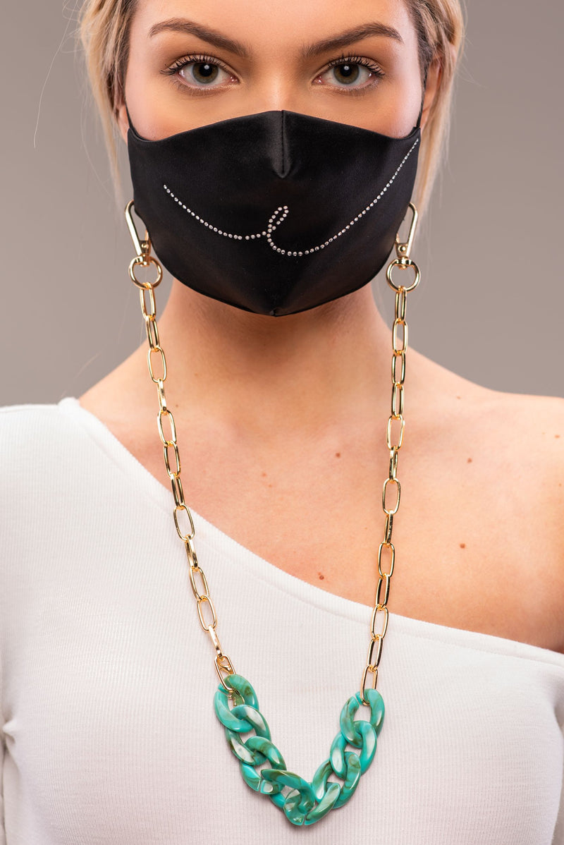 EVIL EYE MASK CHAIN [JADE]