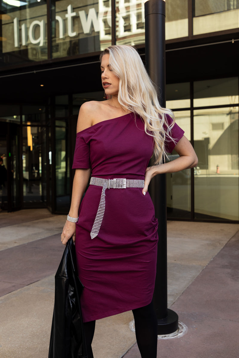 COURTNEY DRESS [PLUM]