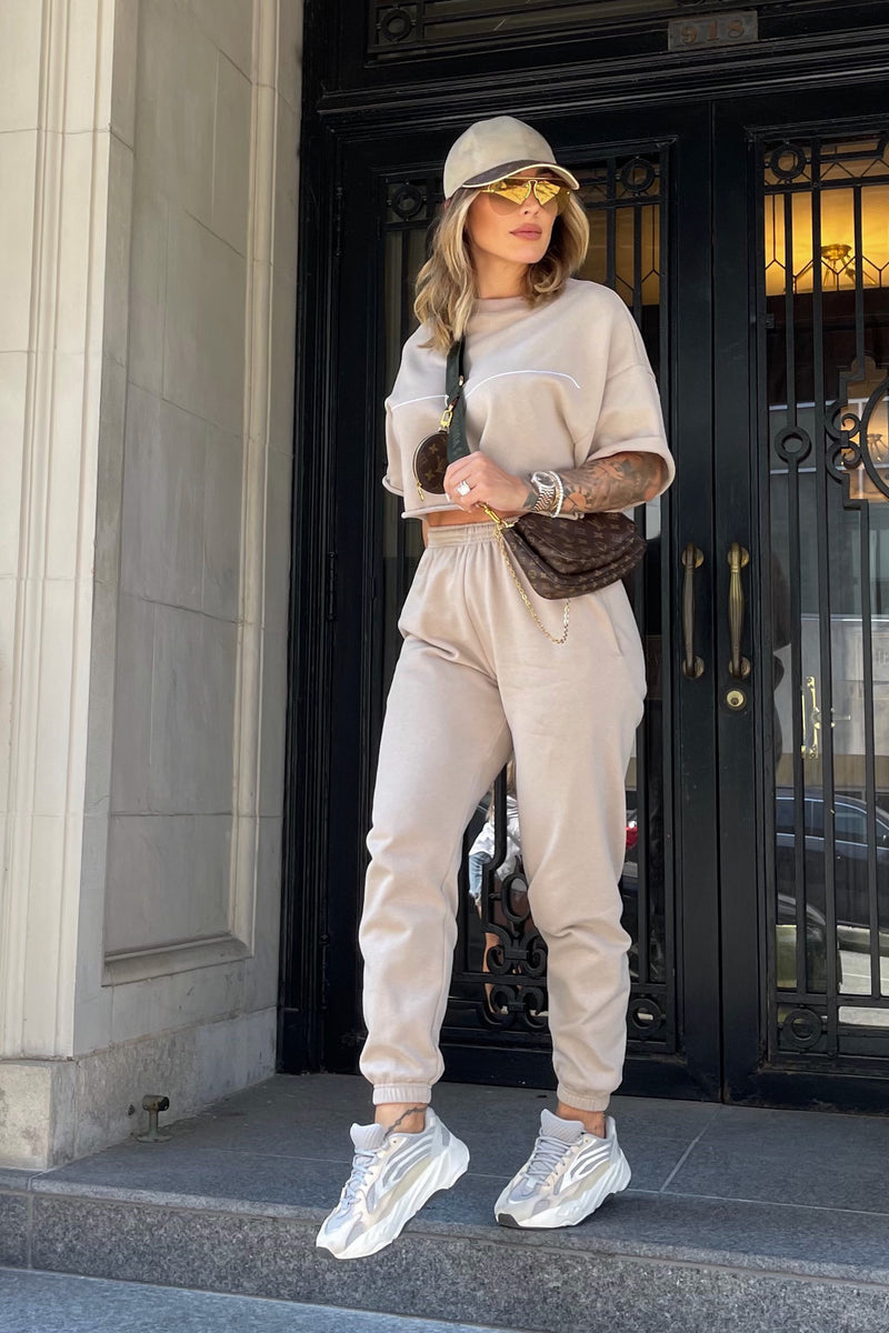 BYE CROPPED TEE [BEIGE]