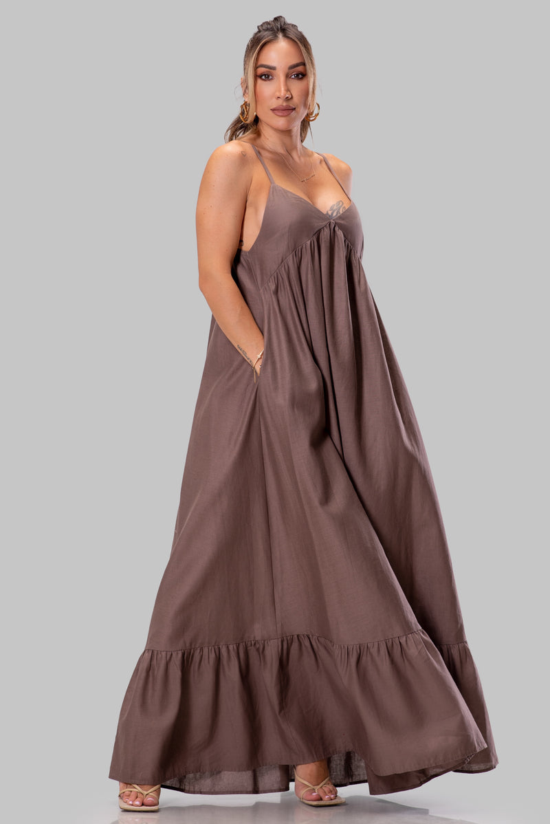 NADINE DRESS [TAUPE]