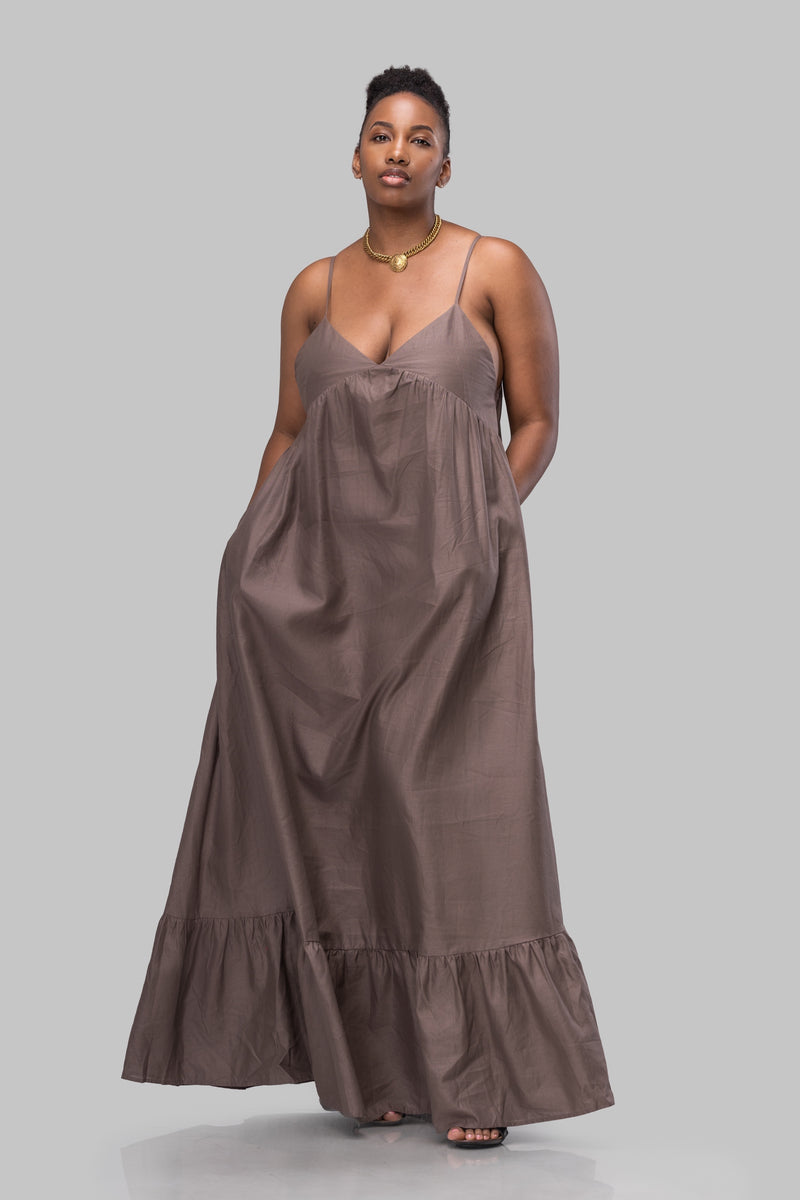 NADINE DRESS [TAUPE]