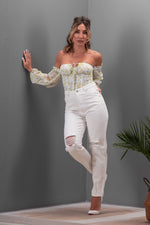 ARLEEN MOM JEANS [WHITE]