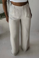 DELORES LINEN PANTS [OATMEAL]