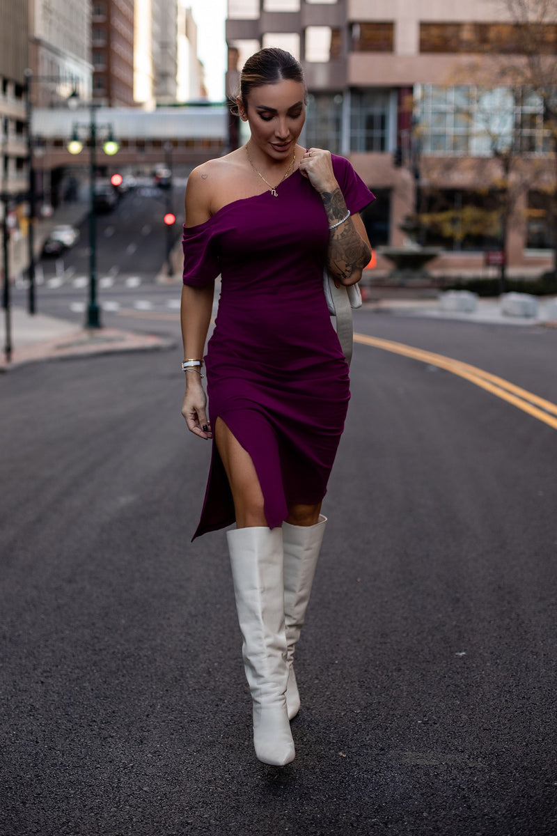 COURTNEY DRESS [PLUM]