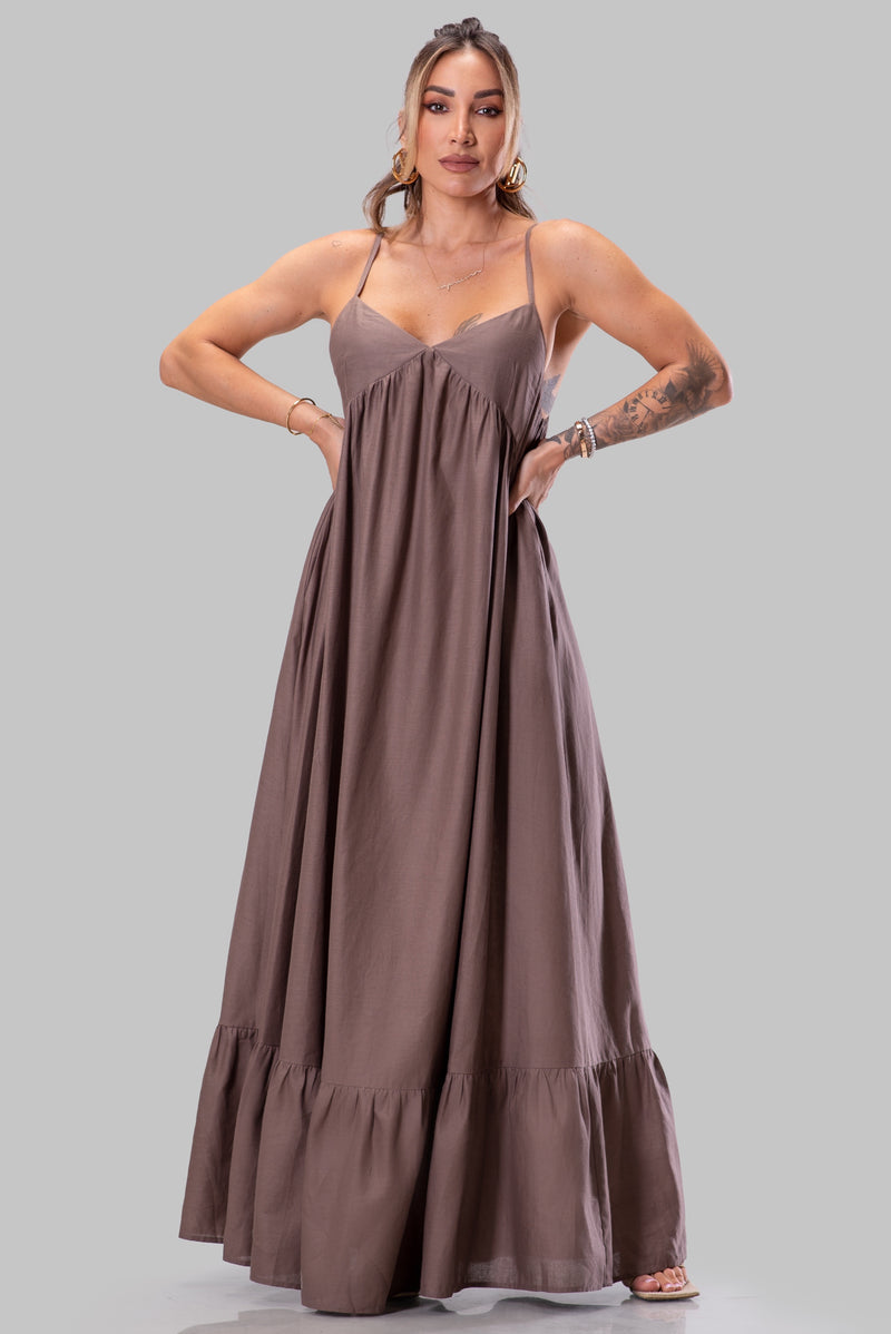 NADINE DRESS [TAUPE]
