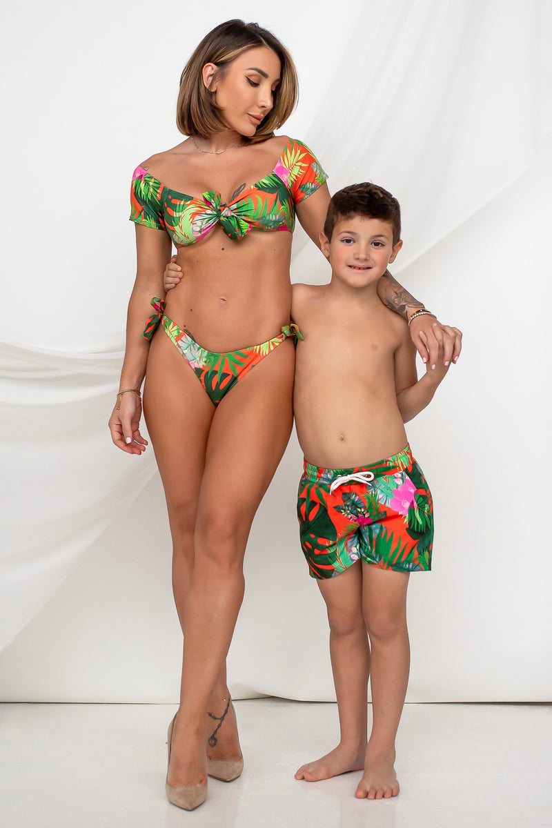 IVY CAMBODIA SWIM SHORTS [ORANGE TROPICAL]