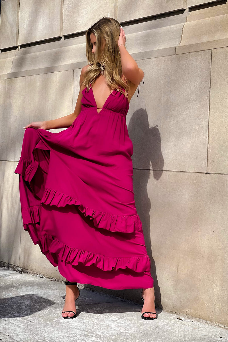 ERVINA DRESS [BERRY]