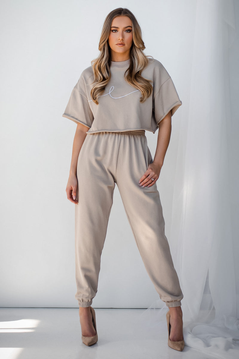 BYE CROPPED TEE [BEIGE]