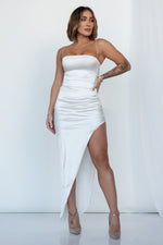ADELAIDE SATIN DRESS [WHITE]