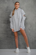 SAMORYA HOODIE DRESS [GRAY]